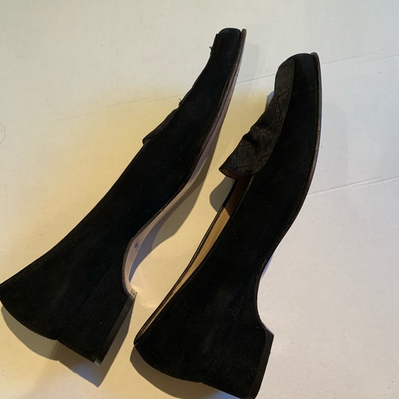 Salvatore Ferragamo Black Suede Square Toe Loafers - Picture 7 of 11